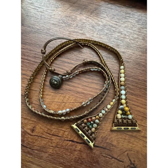 Beaded Apple Watch Bracelet Neutral Colors no watch - Picture 6 of 8